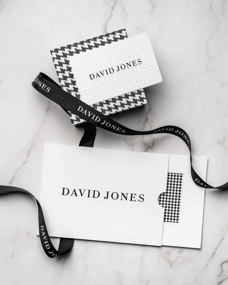 Gift cards, eGift cards available at David Jones Adelaide central plaza, for the perfect gift idea when you don't know what to give. Purchase an amount and let them choose their gift! Great idea for gifting moments.